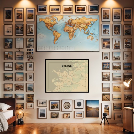 Reykjavik in Vintage Poster - Street Map 2