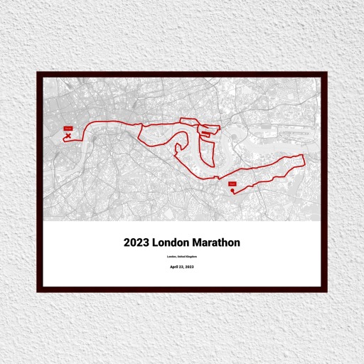 2023 London Marathon Poster - Route Map 6