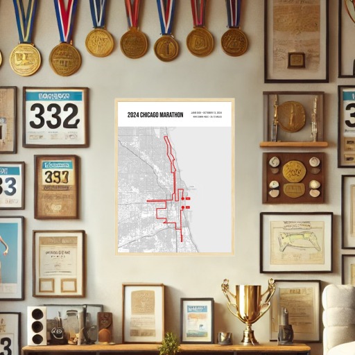 2024 Chicago Marathon Poster - Route Map 3