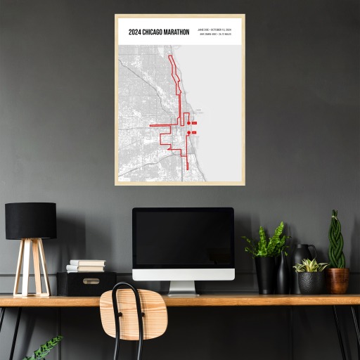 2024 Chicago Marathon Poster - Route Map 5
