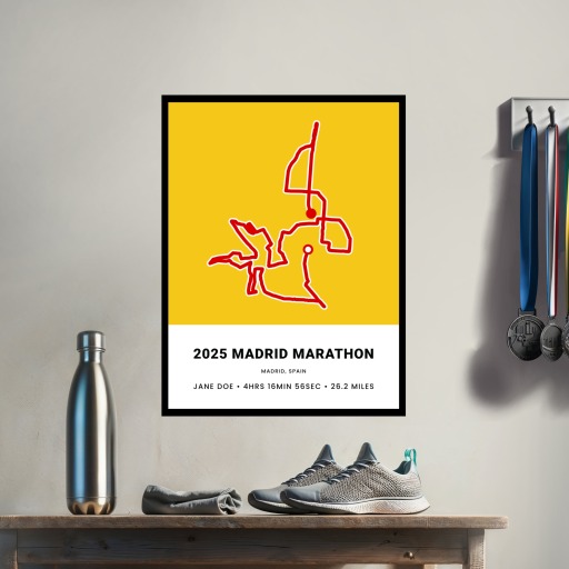 Minimalist 2025 Madrid Marathon Poster - Route Map 3