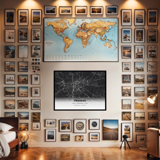 Prague in Dark Poster - Street Map 2