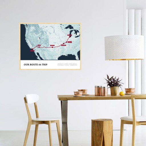 Our Route 66 Road Trip Poster - Route Map 3