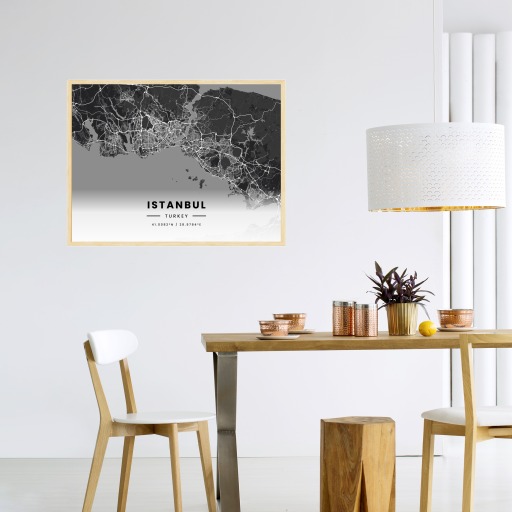 Istanbul in Dark Poster - Street Map 4