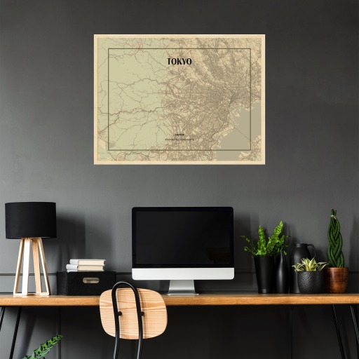 Tokyo in Vintage Poster - Street Map 3