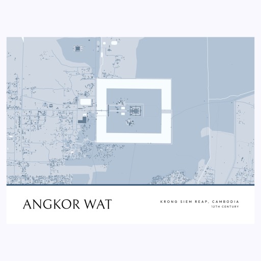 Angkor Wat Poster - Street Map 1