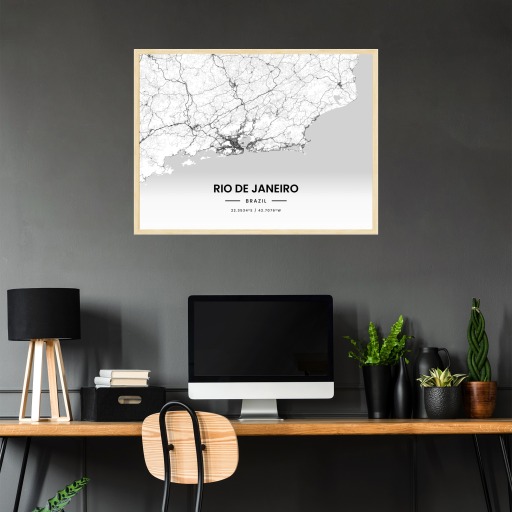 Rio de Janeiro in Light Poster - Street Map 8