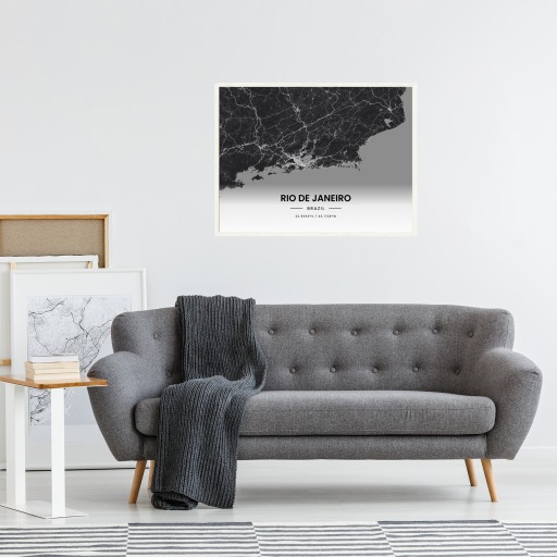 Rio de Janeiro in Dark Poster - Street Map 10