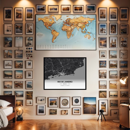 Rio de Janeiro in Dark Poster - Street Map 7