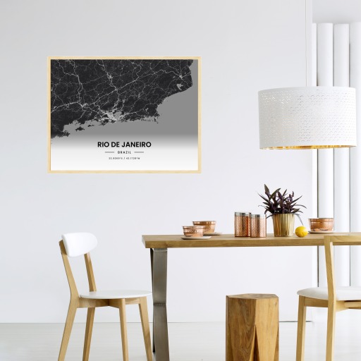 Rio de Janeiro in Dark Poster - Street Map 9