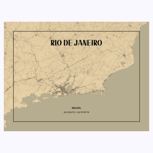 Rio de Janeiro in Vintage Poster - Street Map 6