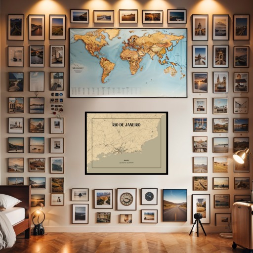 Rio de Janeiro in Vintage Poster - Street Map 7