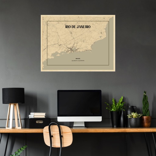 Rio de Janeiro in Vintage Poster - Street Map 8