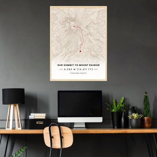 Our Summit: Mount Rainier Poster - Route Map 10