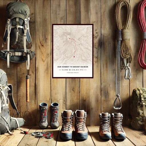 Our Summit: Mount Rainier Poster - Route Map 7