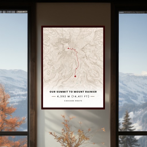 Our Summit: Mount Rainier Poster - Route Map 9