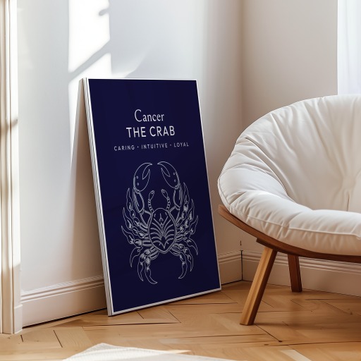 Cancer in Fine Line Print - Custom Zodiac Sign Poster 10