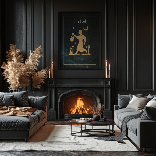 The Fool in Block Print - Custom Tarot Card Poster 11