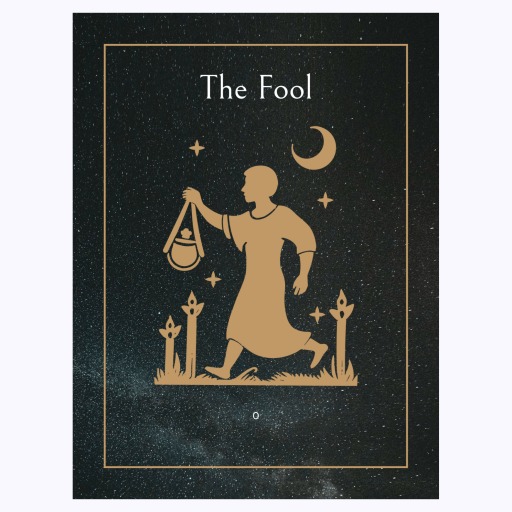 The Fool in Block Print - Custom Tarot Card Poster 6