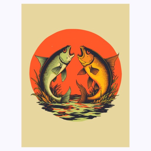 Pisces in Vibrant Grunge Print - Custom Zodiac Sign Poster 6