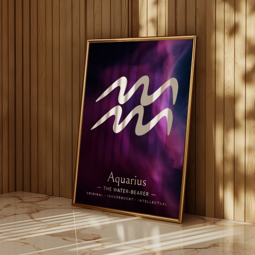 Aquarius in Curvy Print - Custom Zodiac Sign Poster 11
