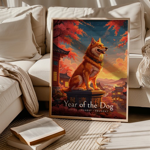 Dog in Enchanted Surrealism Print - Custom Chinese Zodiac Poster 10