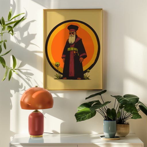 The Magician in Vibrant Grunge Print - Custom Tarot Card Poster 9