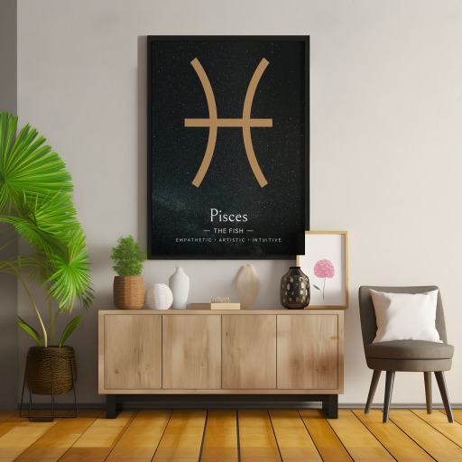 Pisces in Simple Sharp Print - Custom Zodiac Sign Poster 10