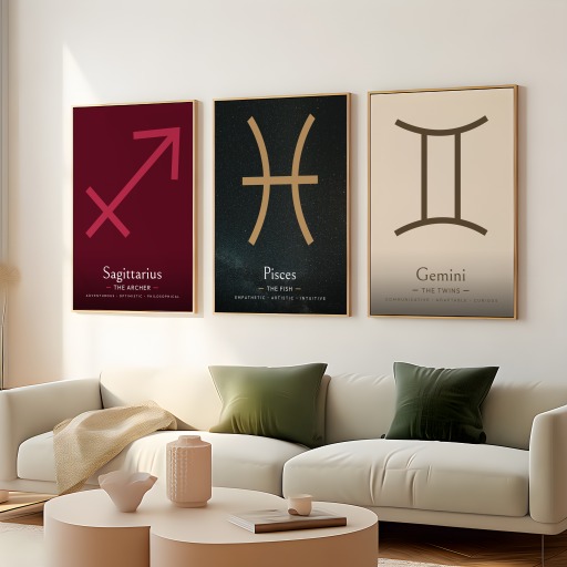 Pisces in Simple Sharp Print - Custom Zodiac Sign Poster 8