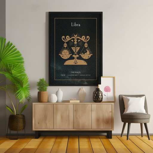 Libra in Block Print - Custom Zodiac Sign Poster 10