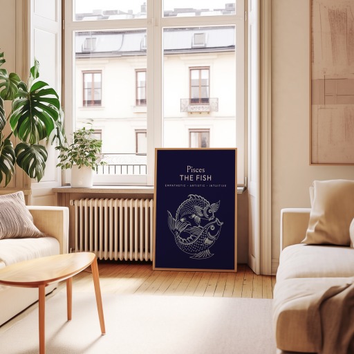 Pisces in Fine Line Print - Custom Zodiac Sign Poster 9