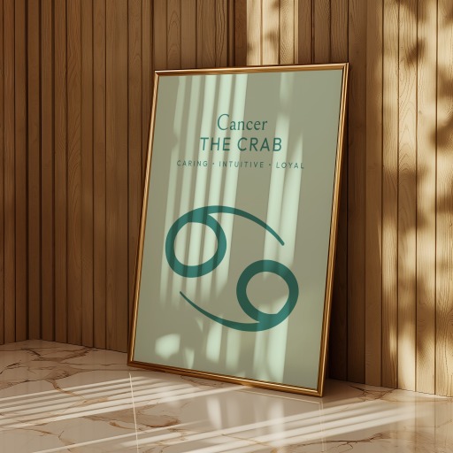 Cancer in Wavy Paintbrush Print - Custom Zodiac Sign Poster 11