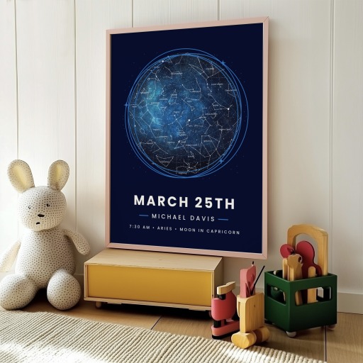 The Day you Were Born Poster - Starry - Celestial Map 11