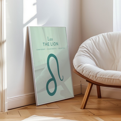 Leo in Wavy Paintbrush Print - Custom Zodiac Sign Poster 10