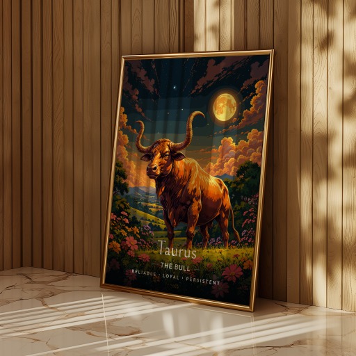 Taurus in Enchanted Surrealism Print - Custom Zodiac Sign Poster 11