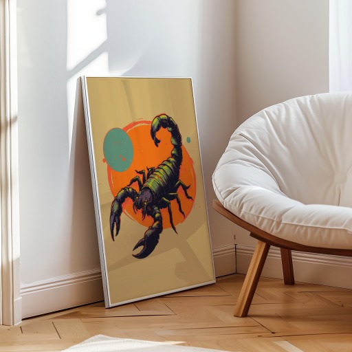 Scorpio in Vibrant Grunge Print - Custom Zodiac Sign Poster 10