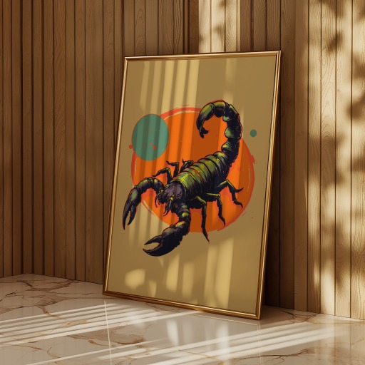 Scorpio in Vibrant Grunge Print - Custom Zodiac Sign Poster 11