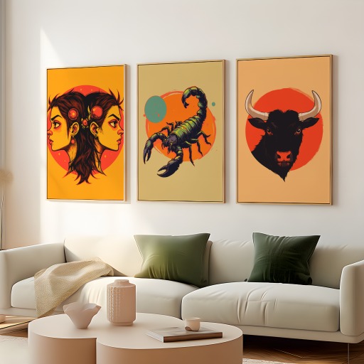 Scorpio in Vibrant Grunge Print - Custom Zodiac Sign Poster 8