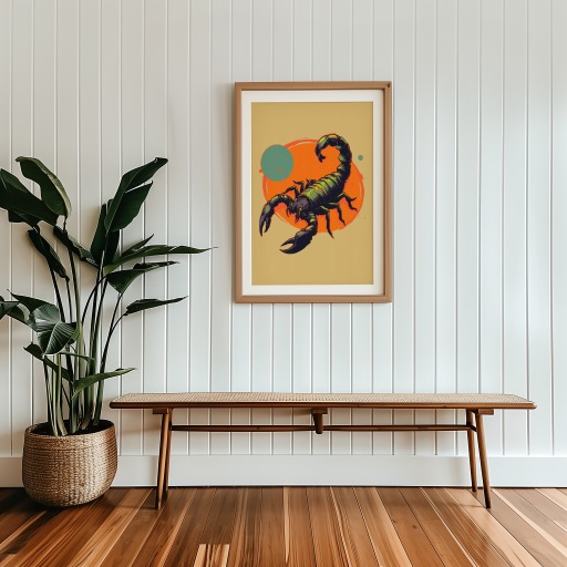 Scorpio in Vibrant Grunge Print - Custom Zodiac Sign Poster 9