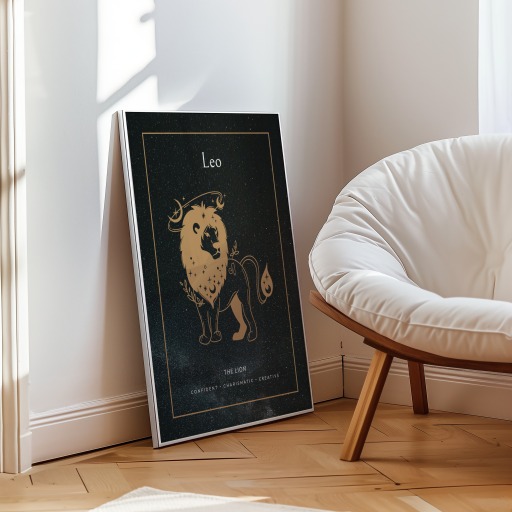Leo in Block Print - Custom Zodiac Sign Poster 9