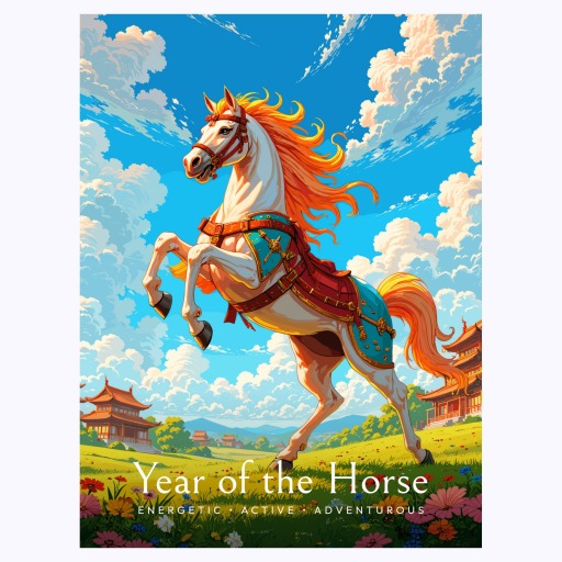 Horse in Enchanted Surrealism Print - Custom Chinese Zodiac Poster 6