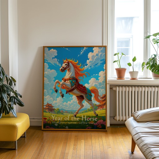 Horse in Enchanted Surrealism Print - Custom Chinese Zodiac Poster 9