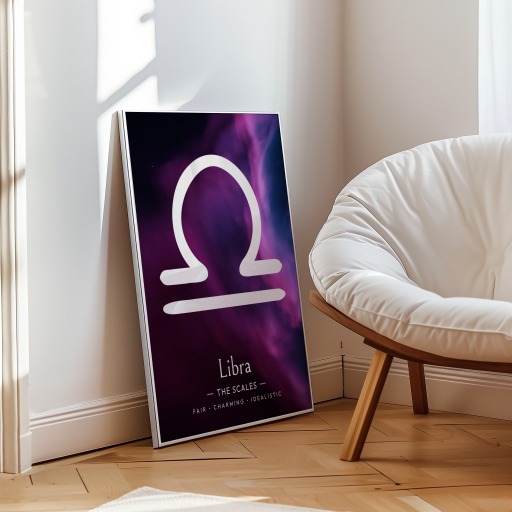 Libra in Curvy Print - Custom Zodiac Sign Poster 10