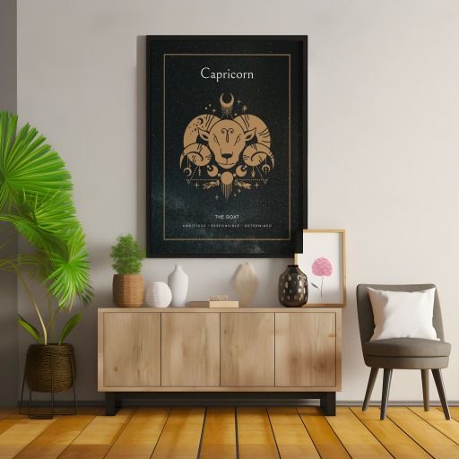 Capricorn in Block Print - Custom Zodiac Sign Poster 10