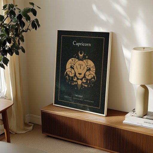 Capricorn in Block Print - Custom Zodiac Sign Poster 11