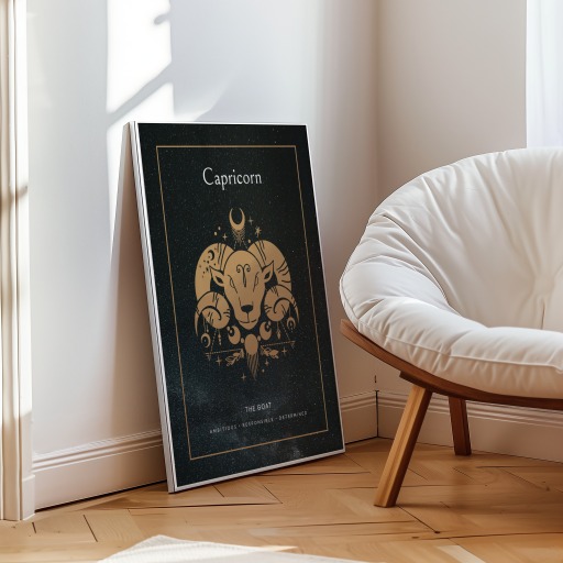 Capricorn in Block Print - Custom Zodiac Sign Poster 9