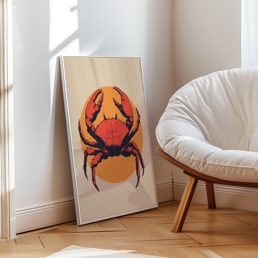 Cancer in Vibrant Grunge Print - Custom Zodiac Sign Poster 10