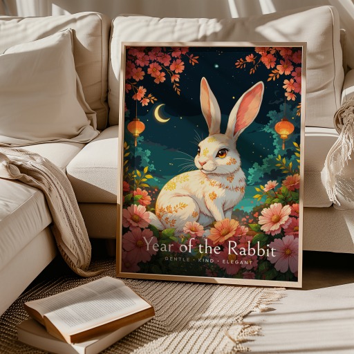 Rabbit in Enchanted Surrealism Print - Custom Chinese Zodiac Poster 10