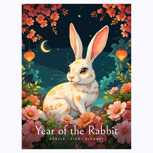 Rabbit in Enchanted Surrealism Print - Custom Chinese Zodiac Poster 6