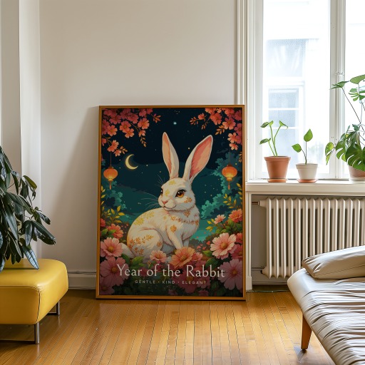 Rabbit in Enchanted Surrealism Print - Custom Chinese Zodiac Poster 9